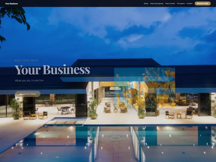 The Arrival design, a Buildyra website for a hotel