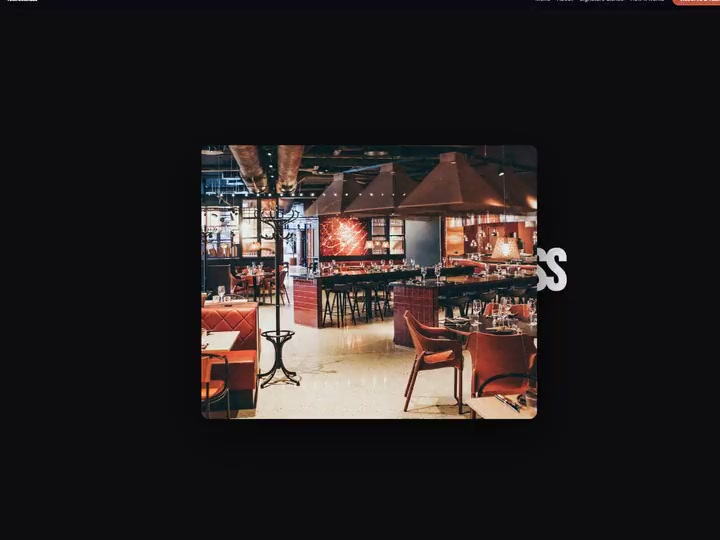 The Night Menu design, a Buildyra website for a bar